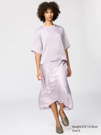 Women’s Satin Oversized Short Blouse | Half Sleeve