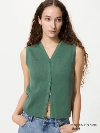 Women’s Scalloped V-Neck Sweater | Sleeveless
