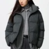 Women’s Seamless Down Short Jacket | Checked