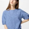 Women’s Seersucker Volume Blouse | Gingham