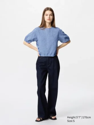 Women’s Seersucker Volume Blouse | Gingham