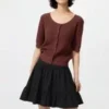 Women’s Seersucker Volume Mini Skirt