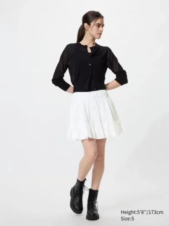 Women’s Seersucker Volume Mini Skirt