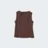 Women’s Shirring Boat Neck Sleeveless T-Shirt