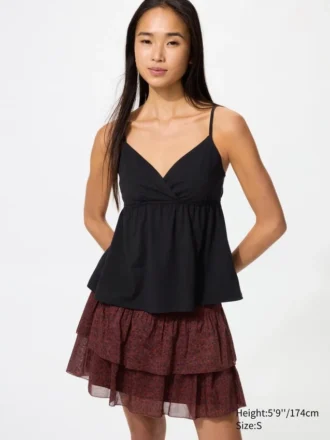 Women’s Shirring Volume Frill Mini Skirt