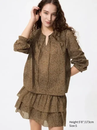 Women’s Shirring Volume Frill Mini Skirt