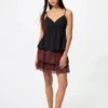 Women’s Shirring Volume Frill Mini Skirt