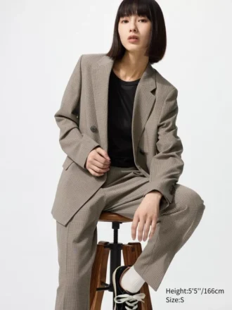 Women’s Smart Ankle Pants | Checked