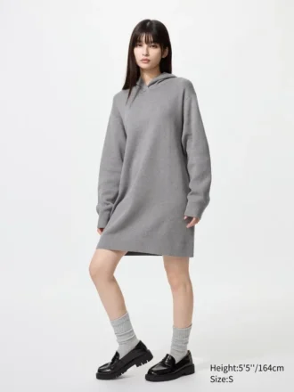 Women’s Smooth Cotton Knit Hoodie Dress