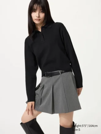 Women’s Smooth Cotton Polo Sweater