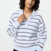 Women’s Smooth Cotton Polo Sweater | Striped