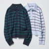 Women’s Smooth Cotton Polo Sweater | Striped