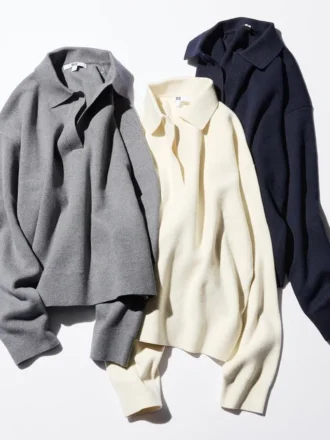 Women’s Smooth Cotton Relaxed Polo Sweater