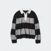 Women’s Smooth Cotton Relaxed Polo Sweater | Striped