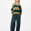 Women’s Smooth Cotton Relaxed Polo Sweater | Striped