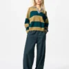 Women’s Smooth Cotton Relaxed Polo Sweater | Striped