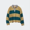 Women’s Smooth Cotton Relaxed Polo Sweater | Striped