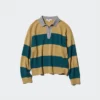 Women’s Smooth Cotton Relaxed Polo Sweater | Striped