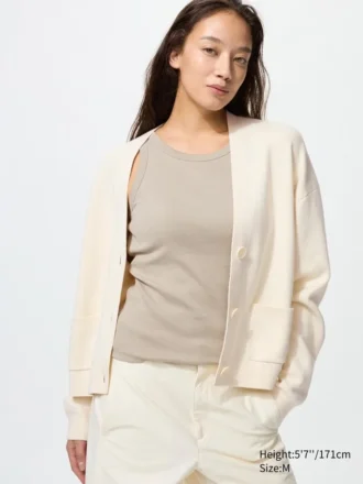 Women’s Smooth Cotton V-Neck Cardigan