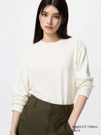 Women’s Soft Knitted Fleece T-Shirt | Long Sleeve
