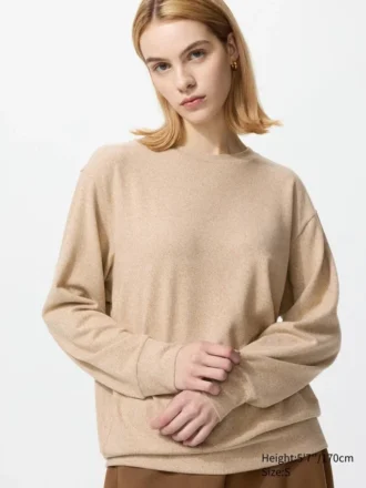Women’s Soft Knitted Fleece T-Shirt | Long Sleeve