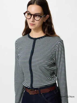 Women’s Soft Ribbed Cardigan | Striped