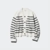 Women’s Souffle Yarn Short Cardigan | Striped | V-Neck
