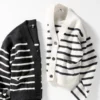 Women’s Souffle Yarn Short Cardigan | Striped | V-Neck