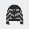 Women’s Souffle Yarn Short Cardigan | Striped | V-Neck