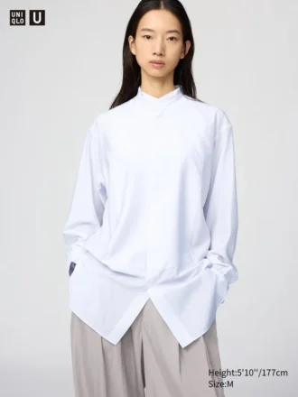 Women’s Stand Collar Shirt | Long Sleeve