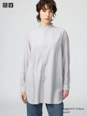Women’s Stand Collar Shirt | Long Sleeve