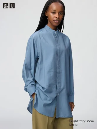 Women’s Stand Collar Shirt | Long Sleeve