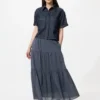 Women’s Tiered Maxi Skirt | Stripe