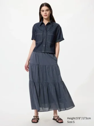 Women’s Tiered Maxi Skirt | Stripe