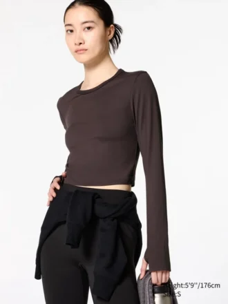 Women’s Ultra Stretch Airism Cropped T-Shirt | Long Sleeve