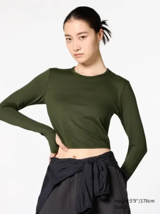 Women’s Ultra Stretch Airism Cropped T-Shirt | Long Sleeve