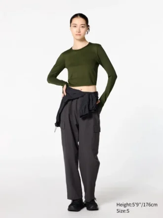 Women’s Ultra Stretch Airism Cropped T-Shirt | Long Sleeve