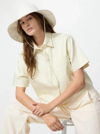 Women’s Uv Protection Cotton Linen Wide Brim Hat