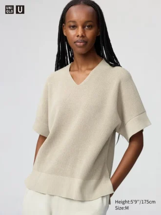 Women’s V-Neck Sweater | Short Sleeve