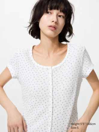 Women’s Waffle Full Open Mini T-Shirt | Pattern