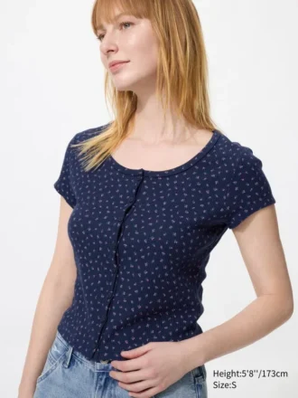 Women’s Waffle Full Open Mini T-Shirt | Pattern