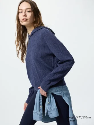 Women’s Washable Knit Cable Hoodie
