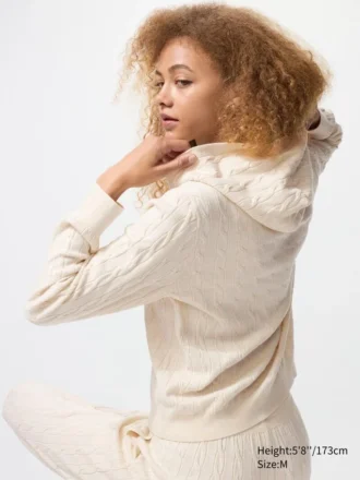 Women’s Washable Knit Cable Hoodie