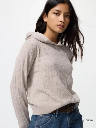 Women’s Washable Knit Cable Hoodie