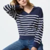 Women’s Washable Knit Ribbed Polo Sweater | Striped