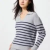 Women’s Washable Knit Ribbed Polo Sweater | Striped