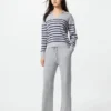 Women’s Washable Knit Ribbed Polo Sweater | Striped