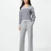 Women’s Washable Knit Ribbed Polo Sweater | Striped