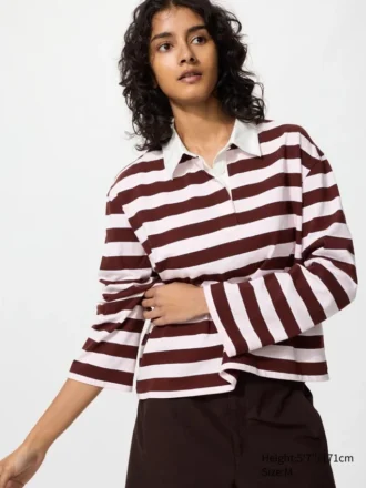 Women’s Washed Cotton Polo Shirt | Striped