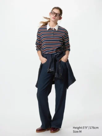 Women’s Washed Cotton Polo Shirt | Striped